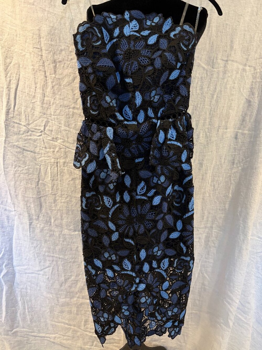 Optics floral cutout peplum dress size XS